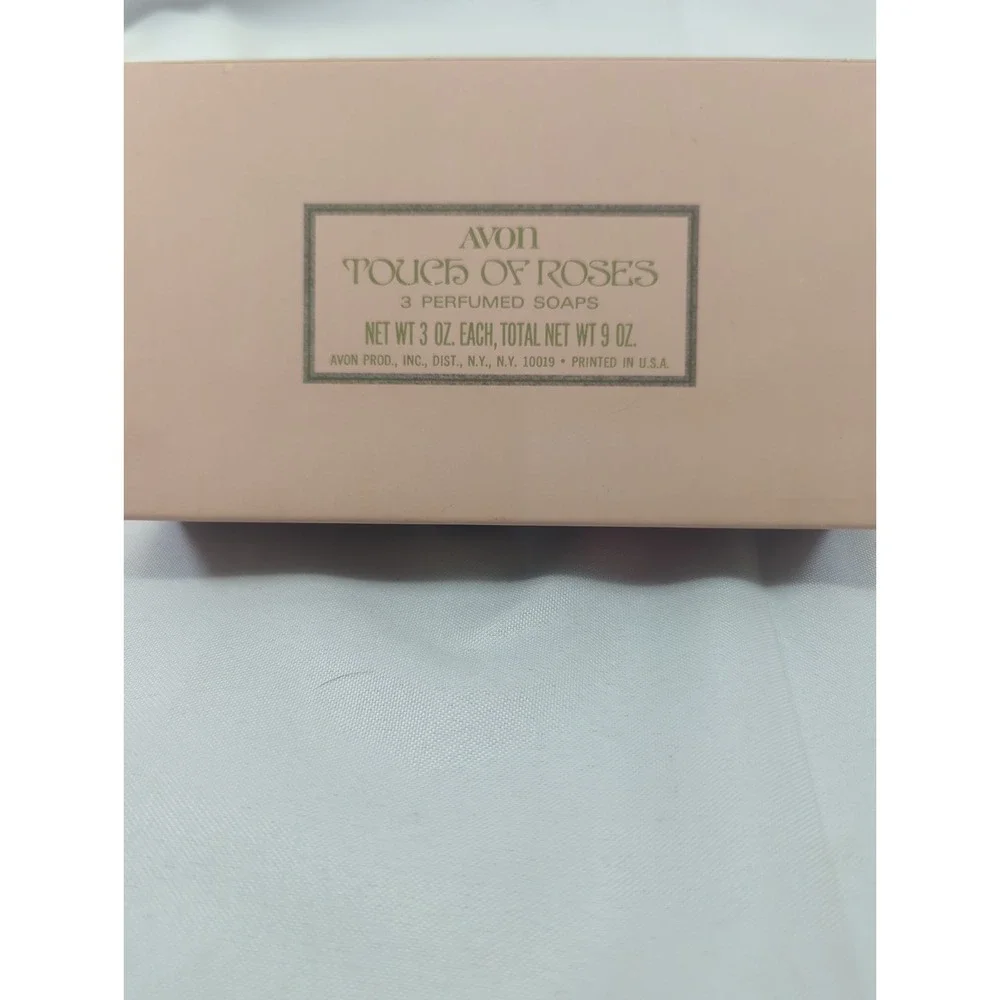 Vintage Avon TOUCH of ROSES New In Box 3 Perfume Soaps 3 Oz. Each 1970s